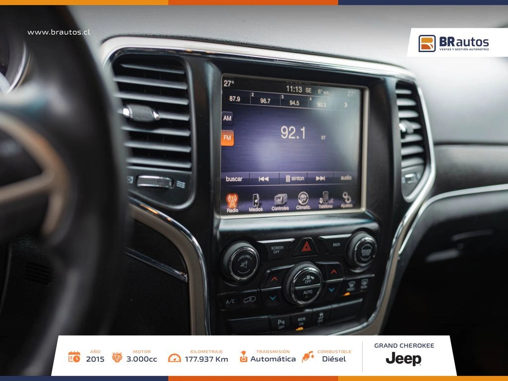 Jeep Grand Cherokee Limited 3.0 TD 4x4 2015 | Único Dueño | Diésel | Santiago