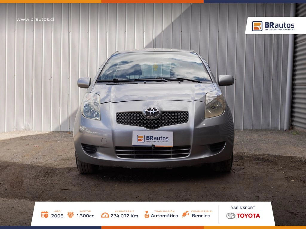 Toyota Yaris Sport 2008 frente hatchback compacto plateado